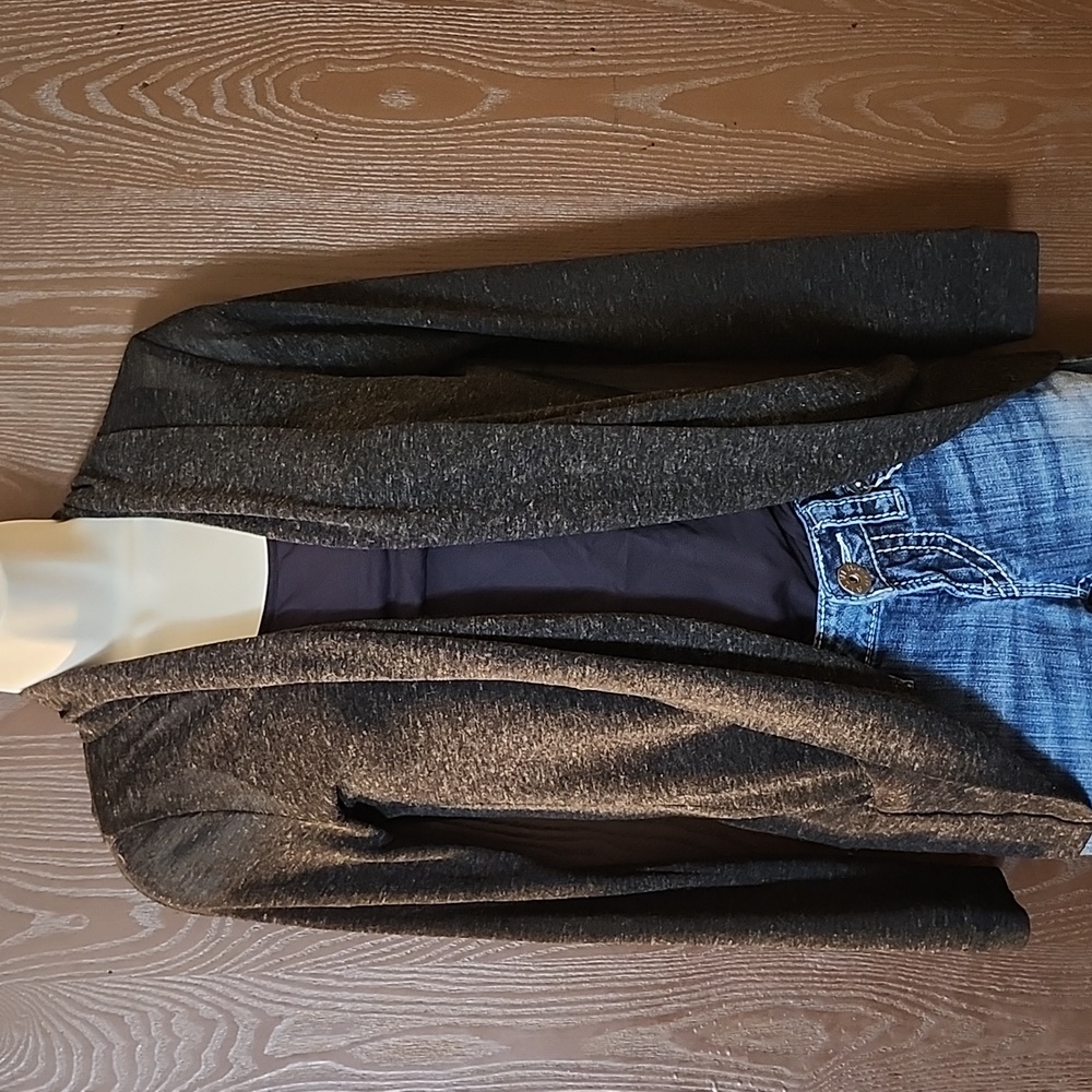 Wet seal sweater cardigan lightweight slightly sheer dark Heather gray medium.